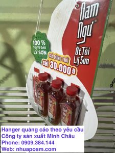 Hanger nhựa trong suốt posm quảng cáo