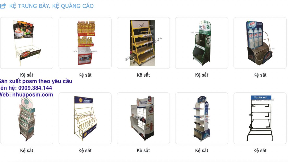 Xưởng sản xuất kệ quảng cáo posm